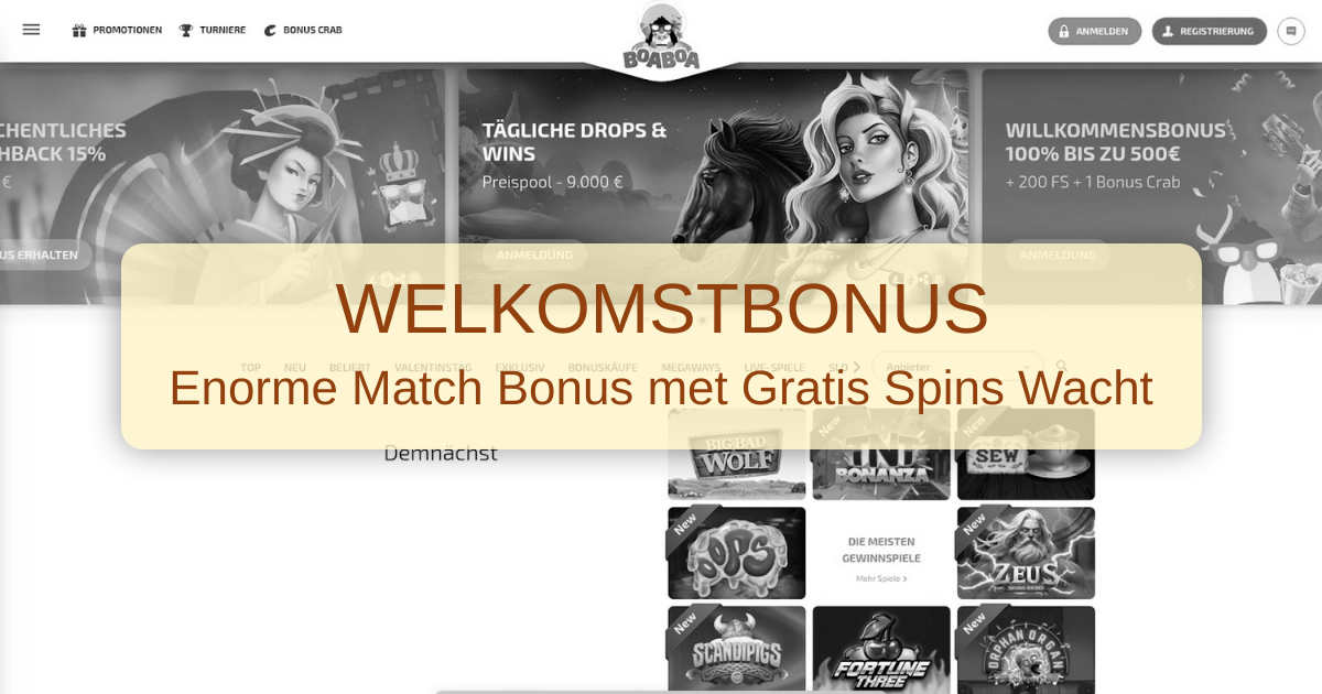BoaBoa Casino Bonus - Tot 500 € + 100 Free Spins
